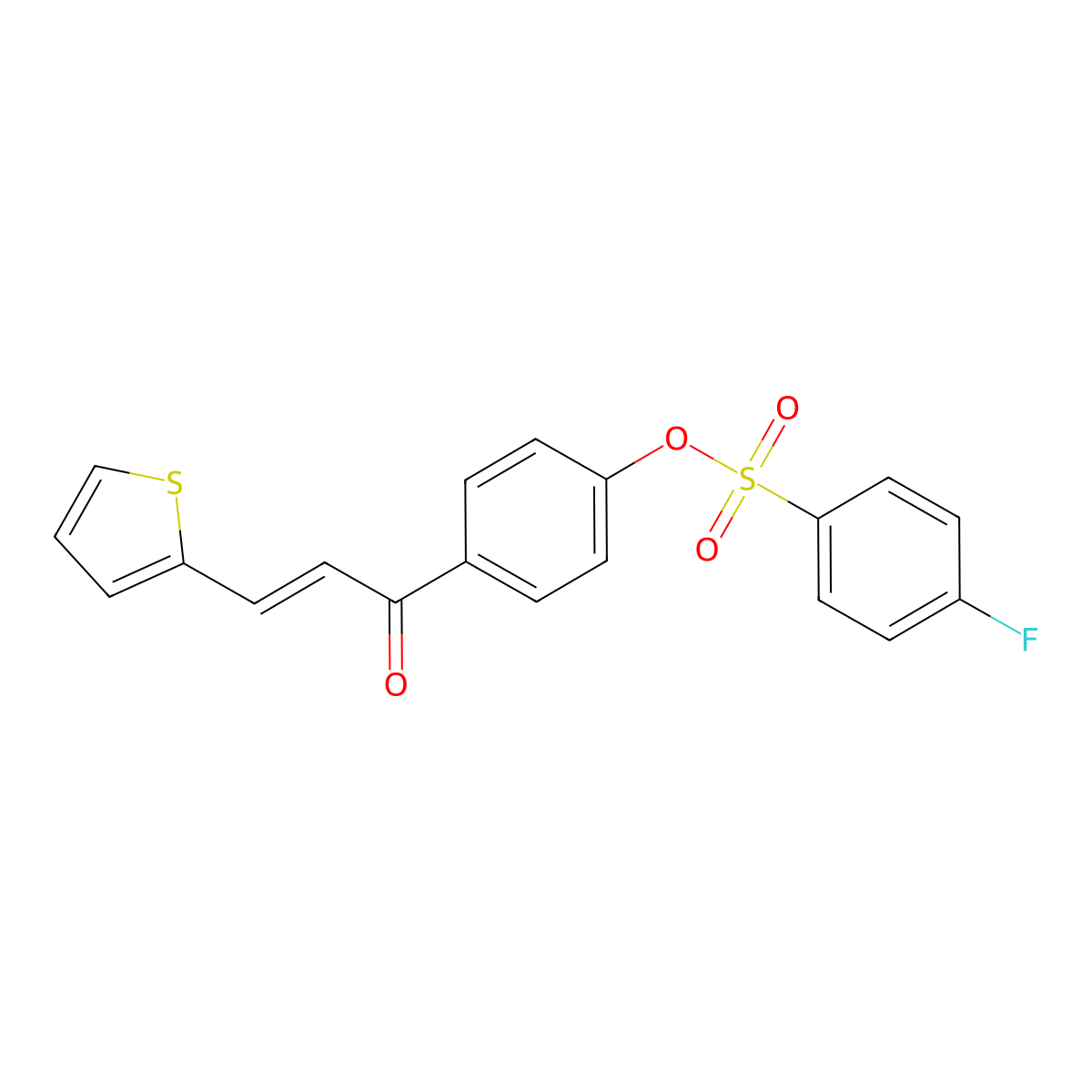 4-[3-(2-Thienyl)acryloyl]phenyl 4-fluorobenzenesulfonate molecular structure, CAS 297150-17-5