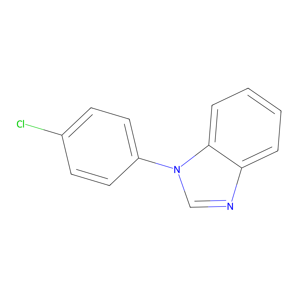 1-(4-chlorophenyl)-1H-1,3-benzodiazole molecular structure, CAS 297150-21-1