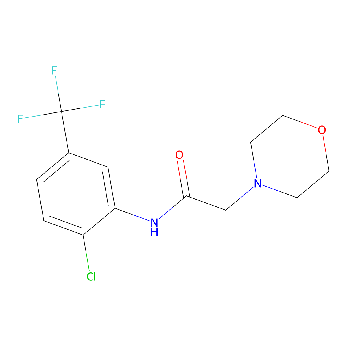 N-[2-chloro-5-(trifluoromethyl)phenyl]-2-morpholinoacetamide molecular structure, CAS 297150-40-4