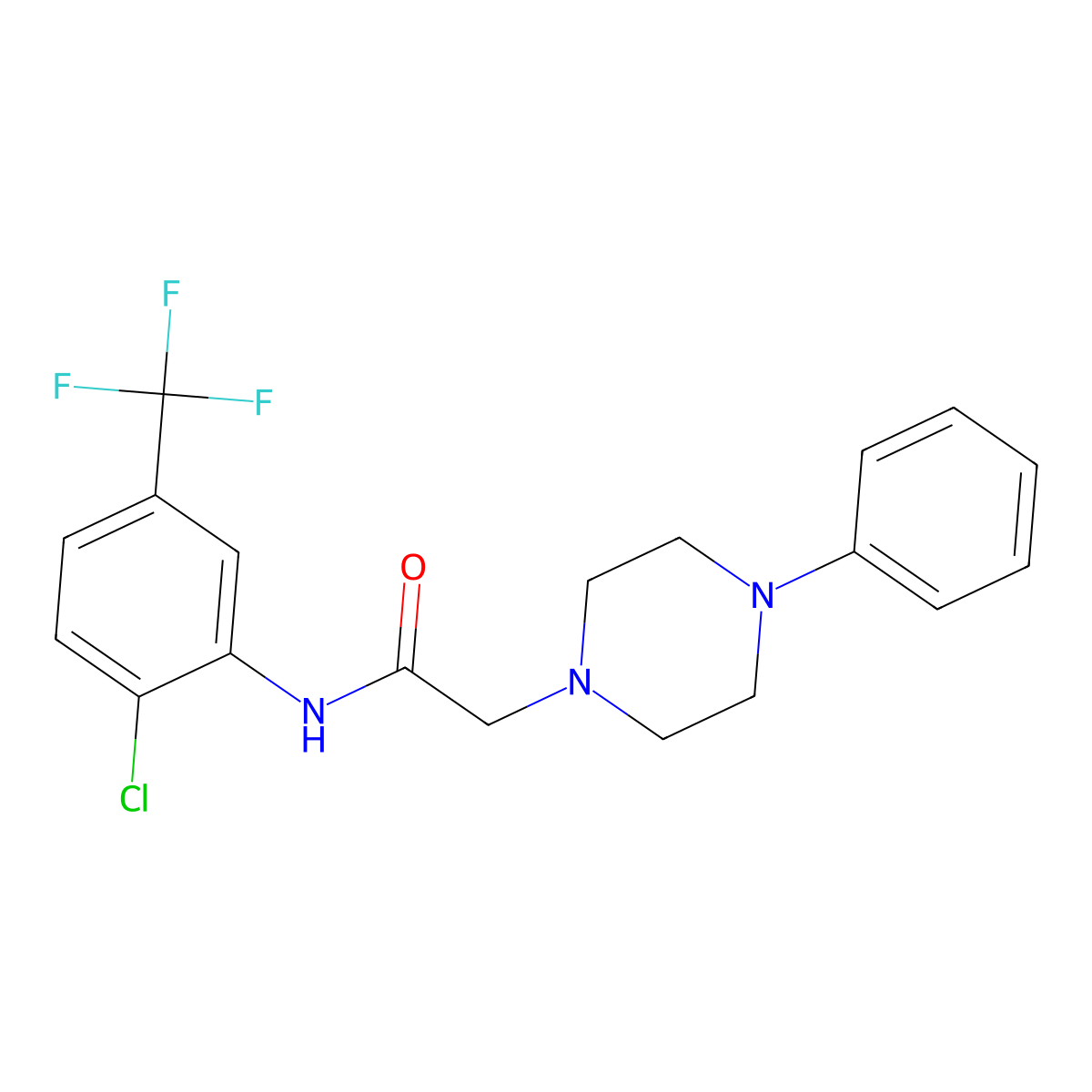 N-[2-chloro-5-(trifluoromethyl)phenyl]-2-(4-phenylpiperazin-1-yl)acetamide molecular structure, CAS 297150-41-5