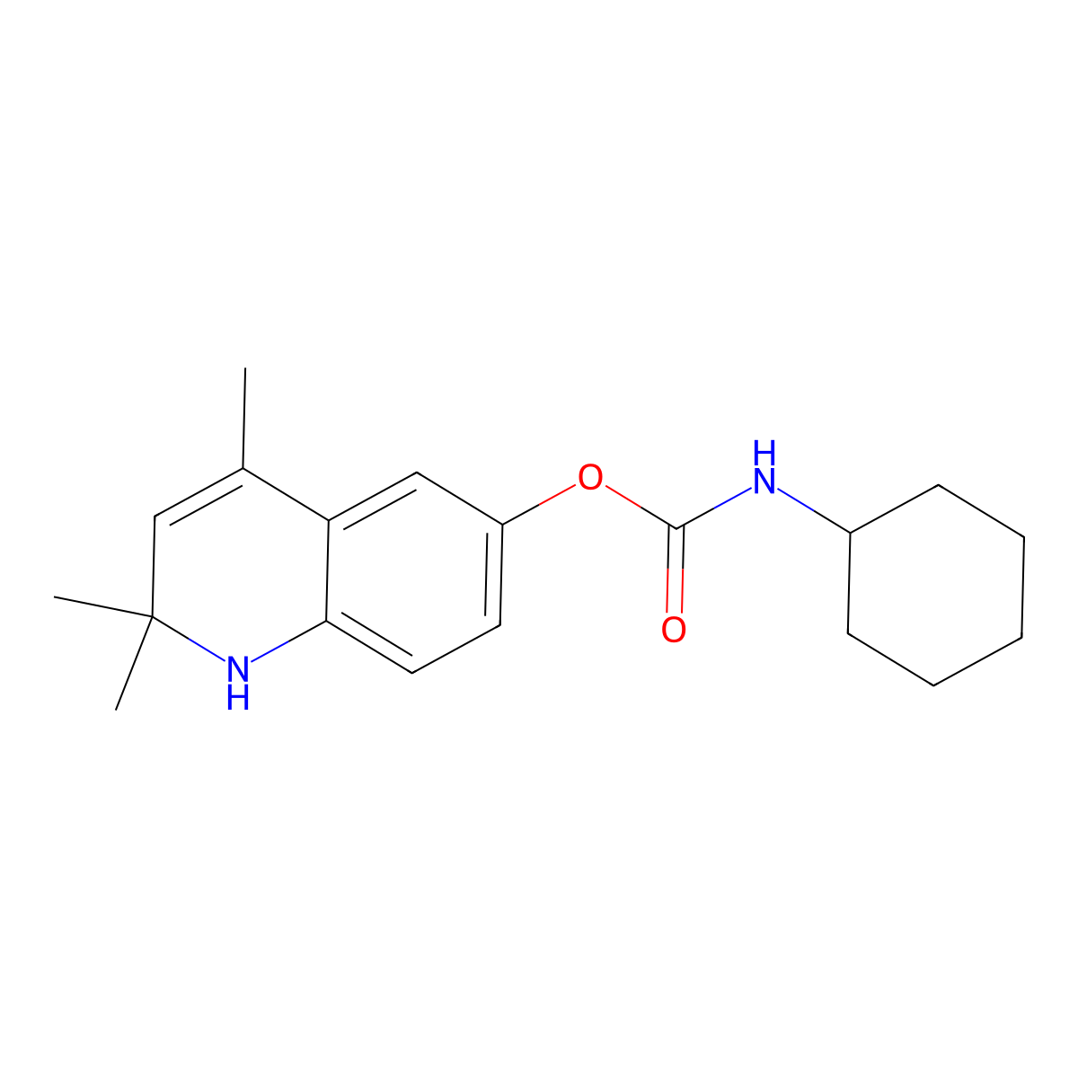 2,2,4-Trimethyl-1,2-dihydroquinolin-6-yl cyclohexylcarbamate molecular structure, CAS 297157-34-7