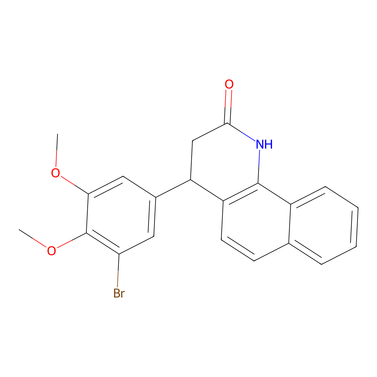 4-(3-bromo-4,5-dimethoxyphenyl)-3,4-dihydrobenzo[h]quinolin-2(1H)-one molecular structure, CAS 297157-74-5