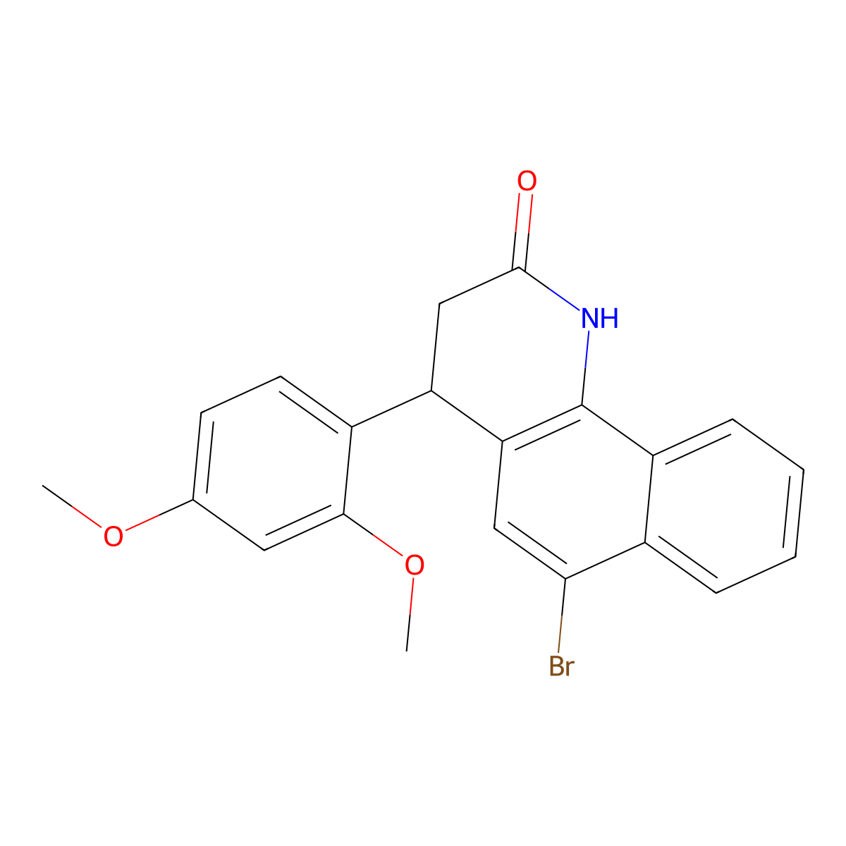 6-bromo-4-(2,4-dimethoxyphenyl)-3,4-dihydrobenzo[h]quinolin-2(1H)-one molecular structure, CAS 297157-85-8