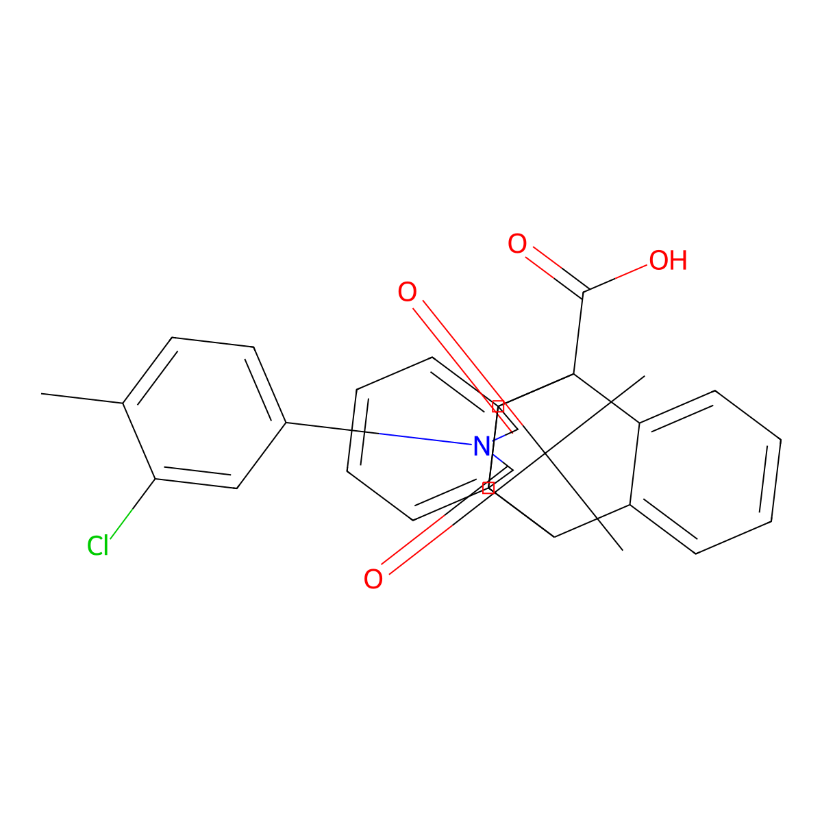 17-(3-Chloro-4-methylphenyl)-16,18-dioxo-17-azapentacyclo[6.6.5.0~2,7~.0~9,14~.0~15,19~]nonadeca-2,4,6,9,11,13-hexaene-1-carboxylic acid molecular structure, CAS 297158-32-8