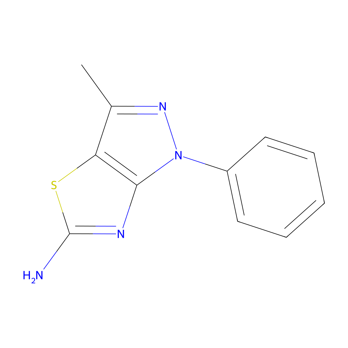 3-Methyl-1-phenyl-1H-pyrazolo[3,4-d]thiazol-5-amine molecular structure, CAS 297158-57-7