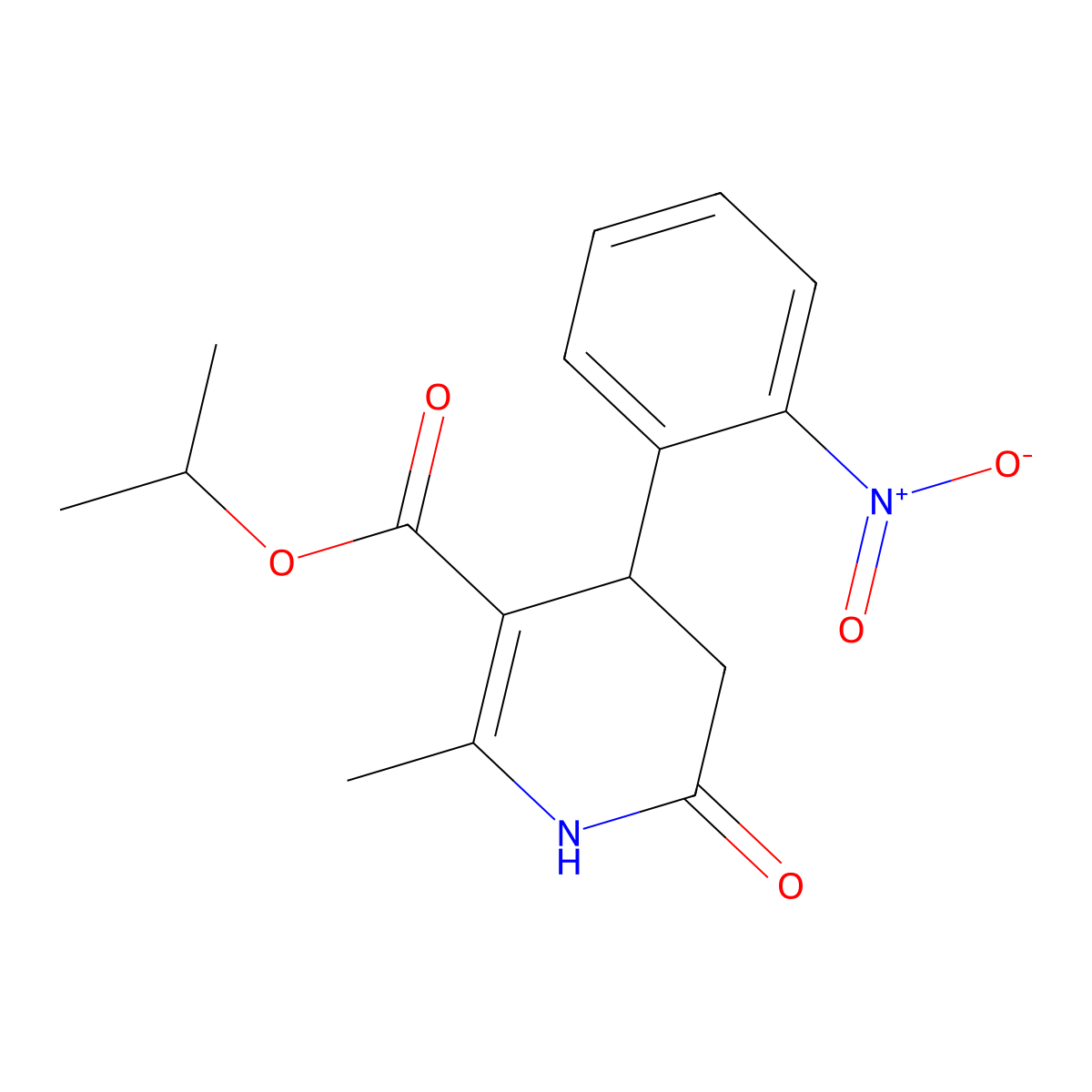 Propan-2-yl 2-methyl-4-(2-nitrophenyl)-6-oxo-1,4,5,6-tetrahydropyridine-3-carboxylate molecular structure, CAS 297158-89-5