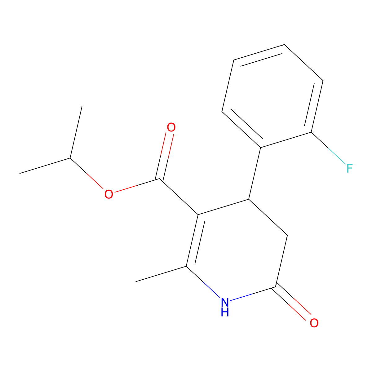 Propan-2-yl 4-(2-fluorophenyl)-2-methyl-6-oxo-1,4,5,6-tetrahydropyridine-3-carboxylate molecular structure, CAS 297159-19-4