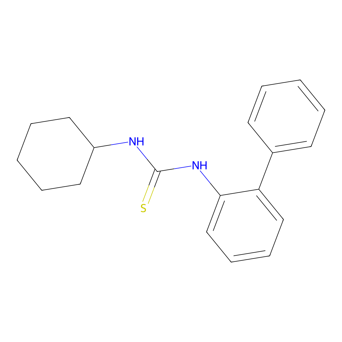 1-Biphenyl-2-yl-3-cyclohexylthiourea molecular structure, CAS 297160-17-9
