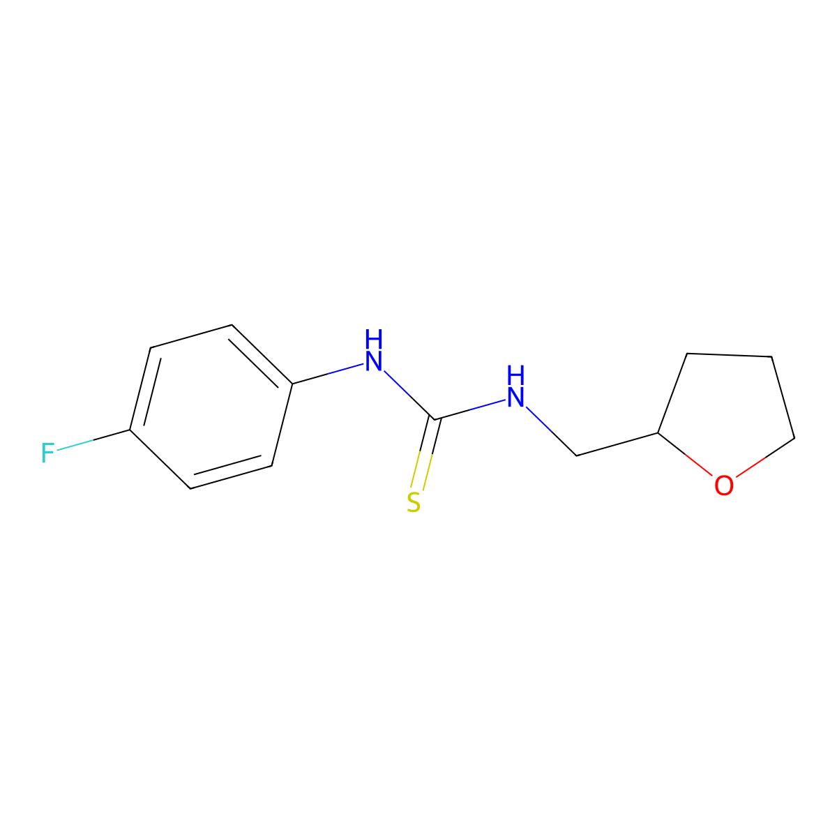 1-(4-Fluorophenyl)-3-(oxolan-2-ylmethyl)thiourea molecular structure, CAS 297160-52-2