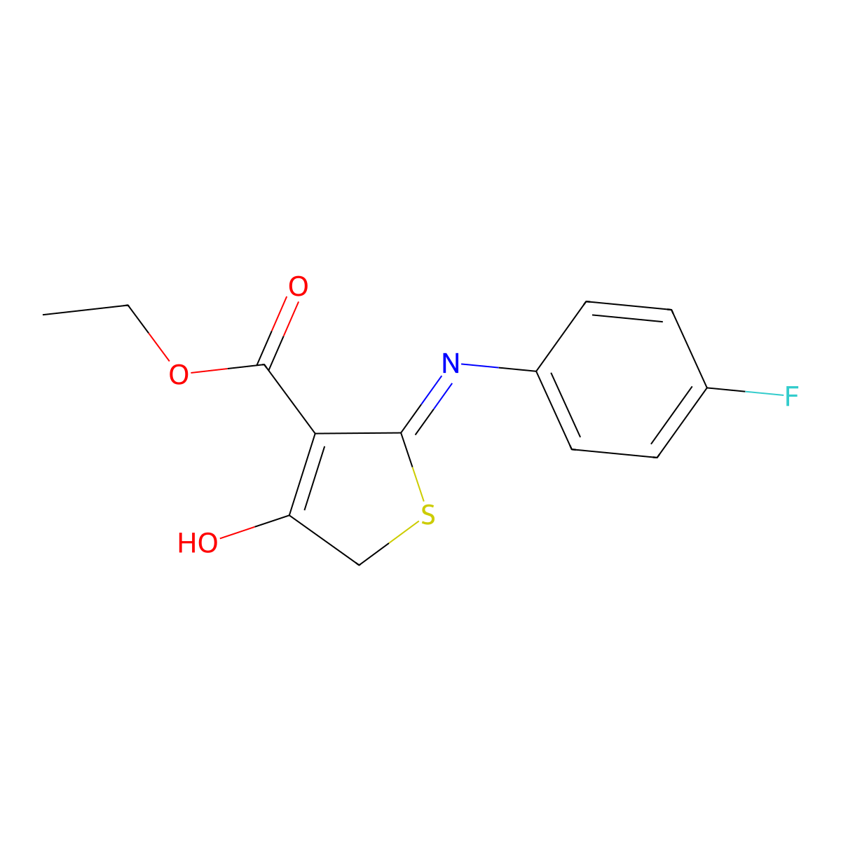 Ethyl 2-[(4-fluorophenyl)amino]-4-oxo-4,5-dihydrothiophene-3-carboxylate molecular structure, CAS 297160-66-8