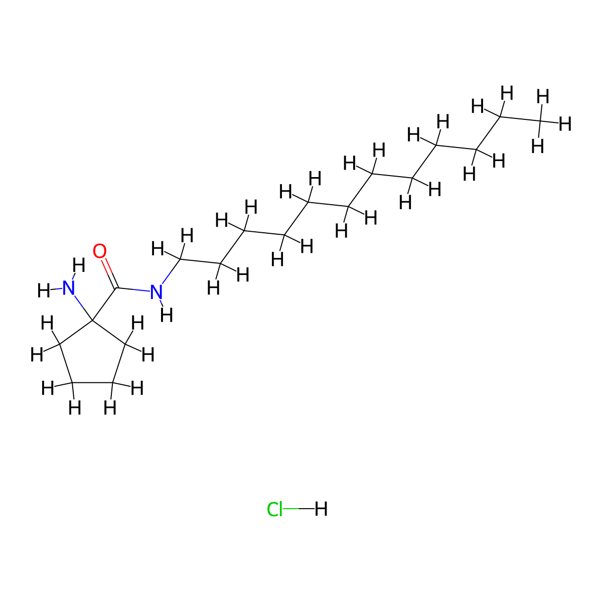 1-amino-N-dodecylcyclopentane-1-carboxamide hydrochloride molecular structure, CAS 2971642-04-1