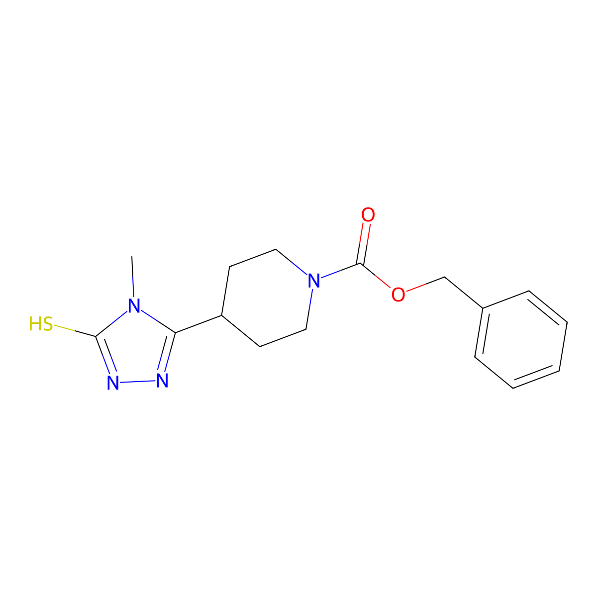 4-(5-mercapto-4-methyl-4H-[1,2,4]triazol-3-yl)-piperidine-1-carboxylic acid benzyl ester molecular structure, CAS 297171-79-0