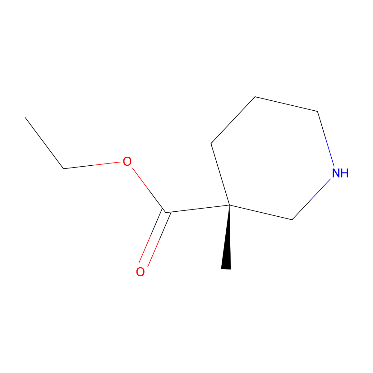 (R)-Ethyl 3-methylpiperidine-3-carboxylate molecular structure, CAS 297172-01-1