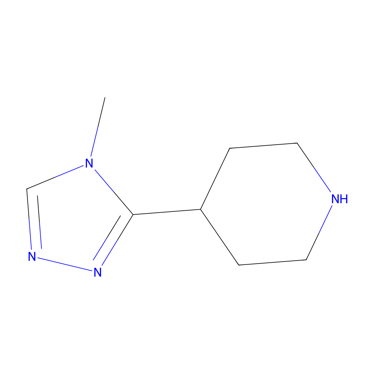 4-(4-Methyl-4H-1,2,4-triazol-3-yl)piperidine molecular structure, CAS 297172-18-0