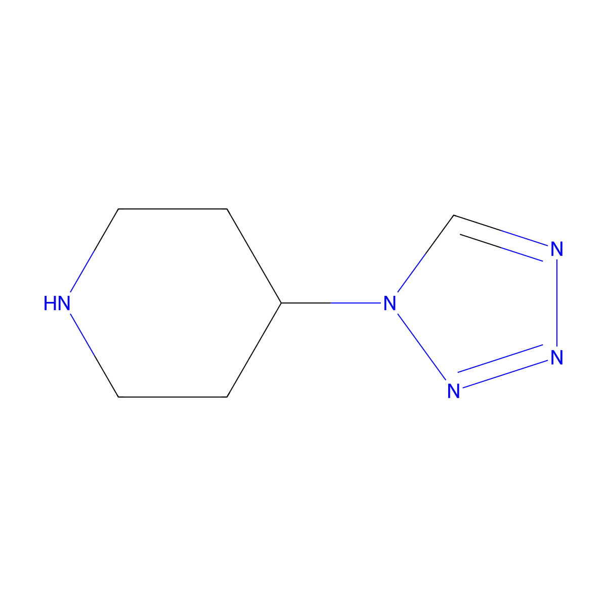 4-(1H-Tetrazol-1-yl)piperidine molecular structure, CAS 297172-23-7