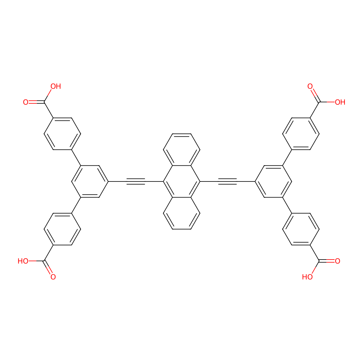 5',5''''-(Anthracene-9,10-diylbis(ethyne-2,1-diyl))bis(([1,1':3',1''-terphenyl]-4,4''-dicarboxylic acid)) molecular structure, CAS 2971723-83-6