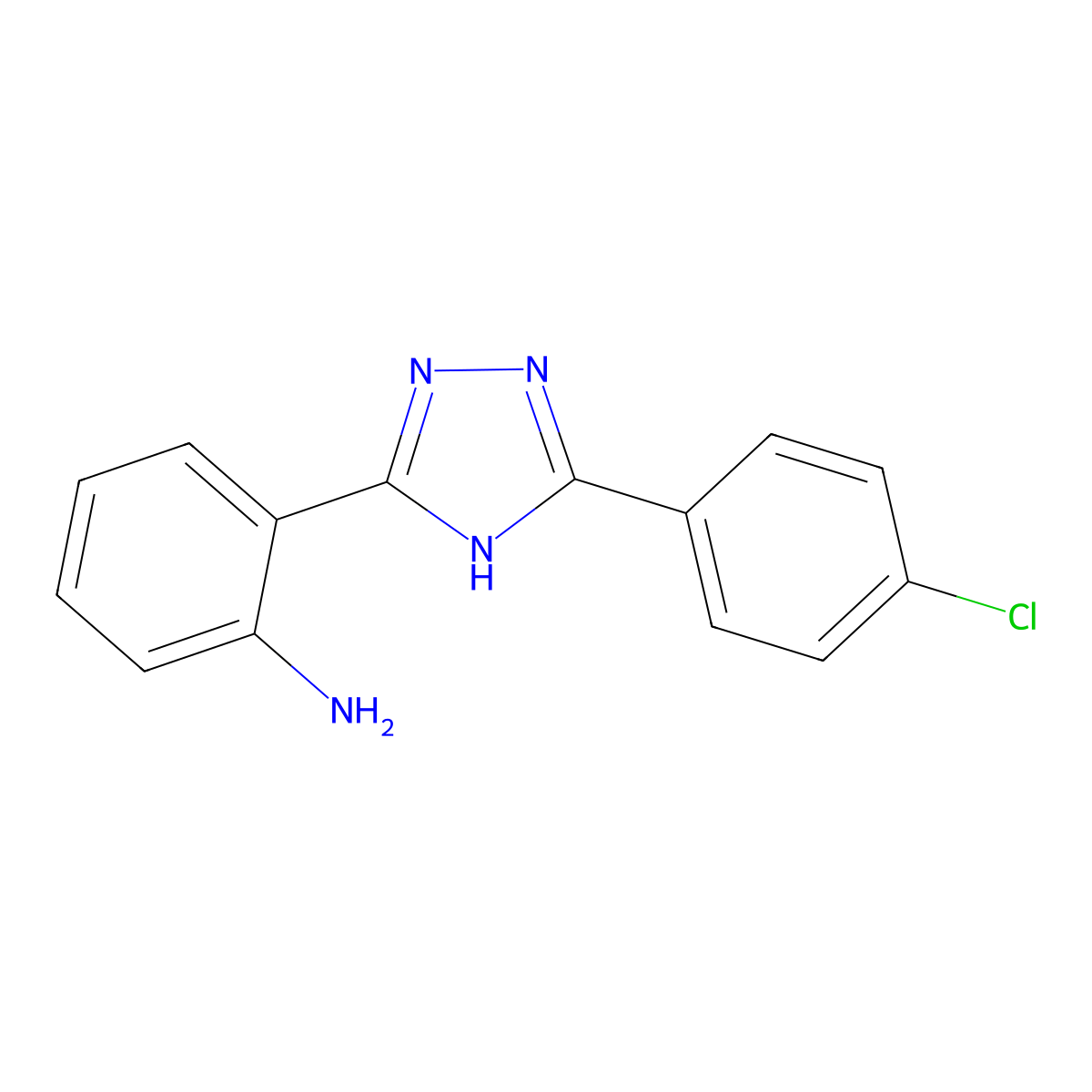 2-[5-(4-Chloro-phenyl)-1h-[1,2,4]triazol-3-yl]-phenylamine molecular structure, CAS 297175-93-0