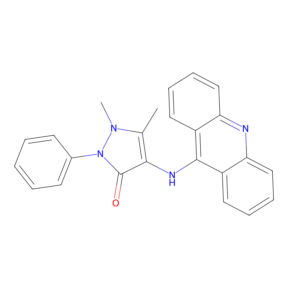 4-(9-Acridinylamino)-1,2-dihydro-1,5-dimethyl-2-phenyl-3H-pyrazol-3-one molecular structure, CAS 297177-01-6