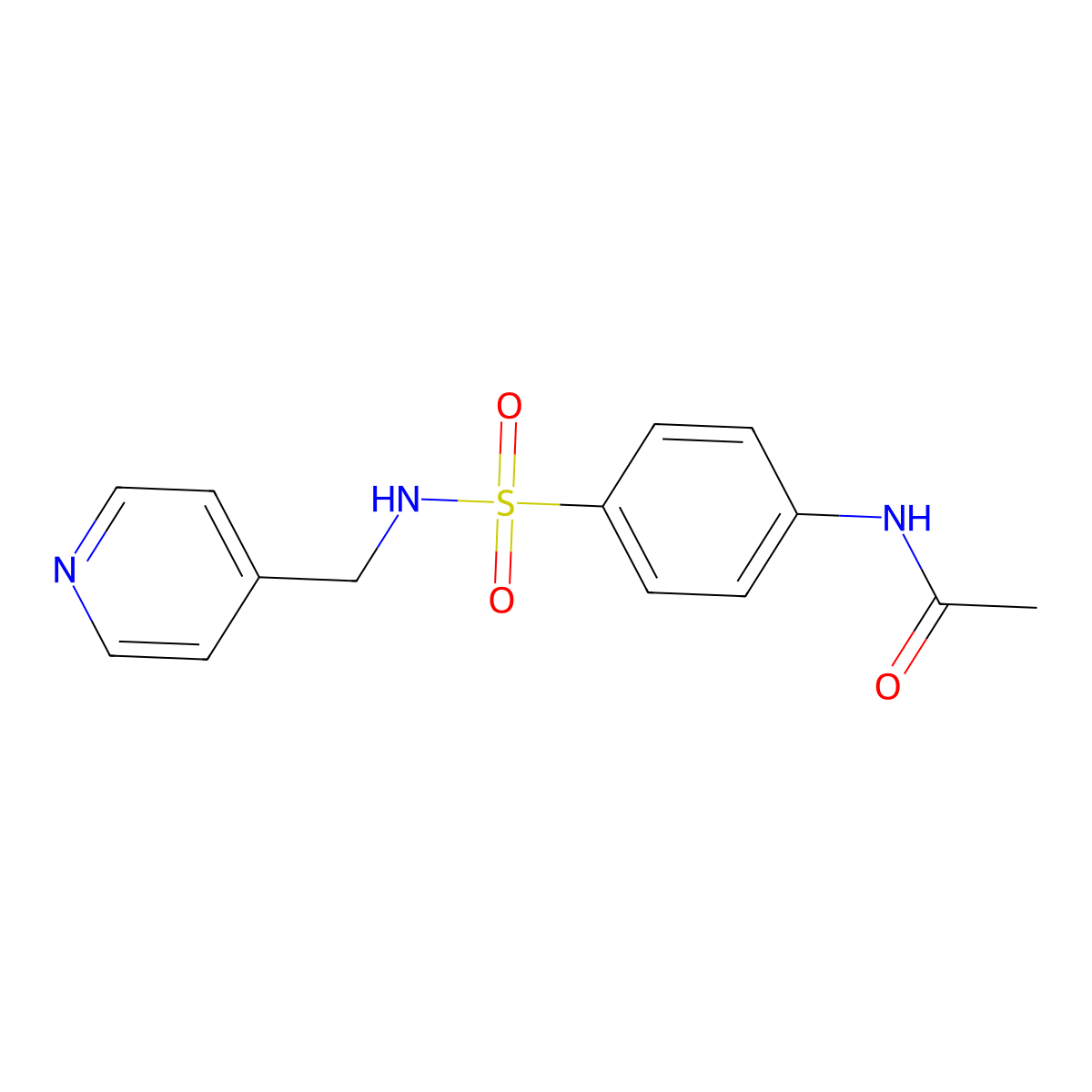 N-(4-{[(pyridin-4-yl)methyl]sulfamoyl}phenyl)acetamide molecular structure, CAS 297178-86-0