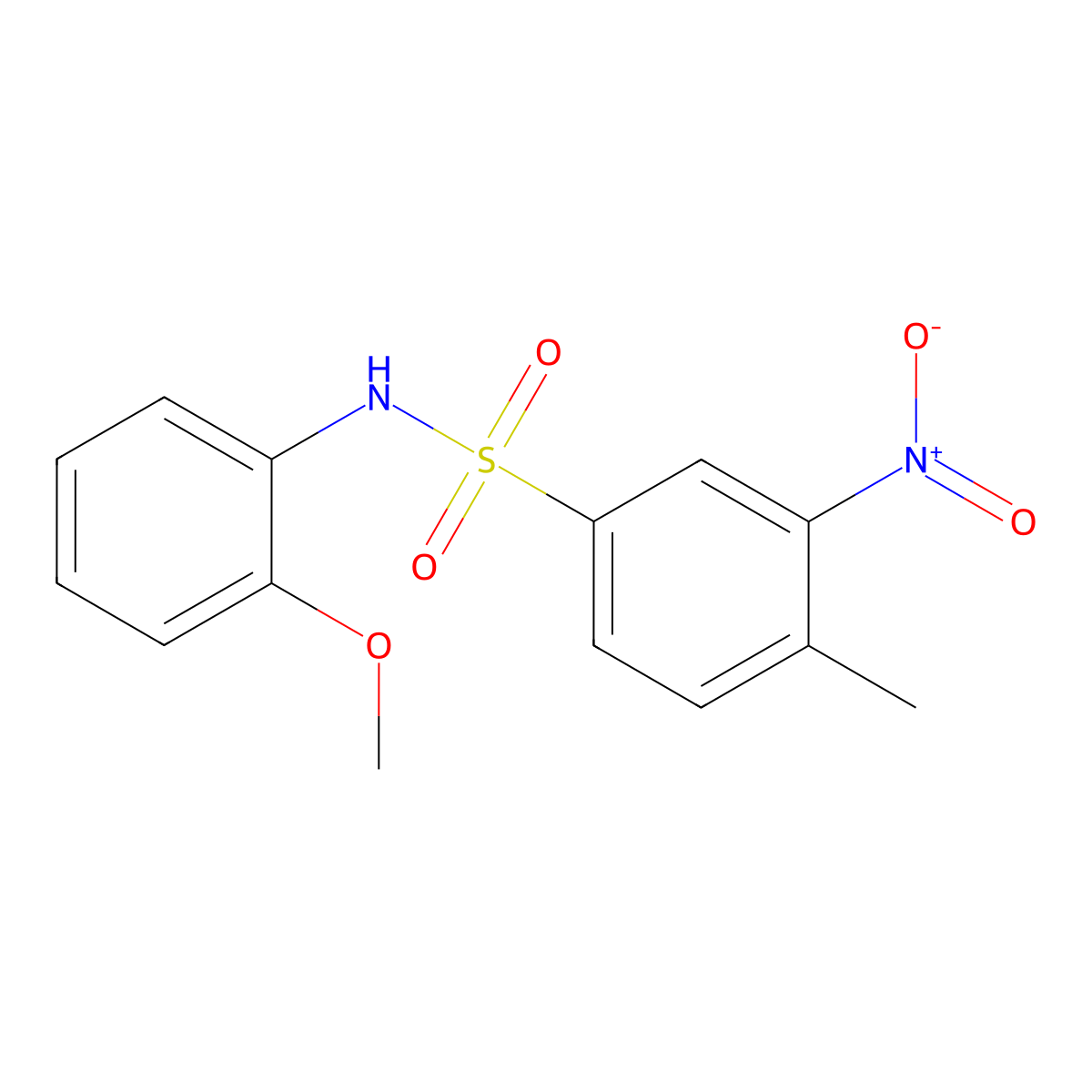 N-(2-methoxyphenyl)-4-methyl-3-nitrobenzenesulfonamide molecular structure, CAS 297178-91-7