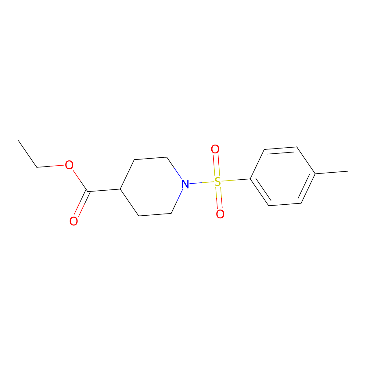 Ethyl 1-[(4-methylphenyl)sulfonyl]piperidine-4-carboxylate molecular structure, CAS 297180-07-5