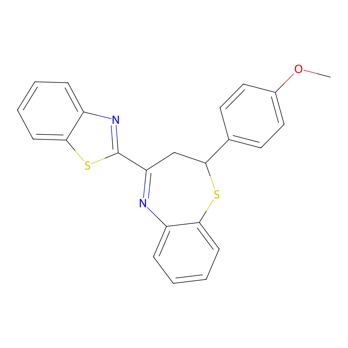 4-(1,3-Benzothiazol-2-yl)-2-(4-methoxyphenyl)-2,3-dihydro-1,5-benzothiazepine molecular structure, CAS 297180-17-7