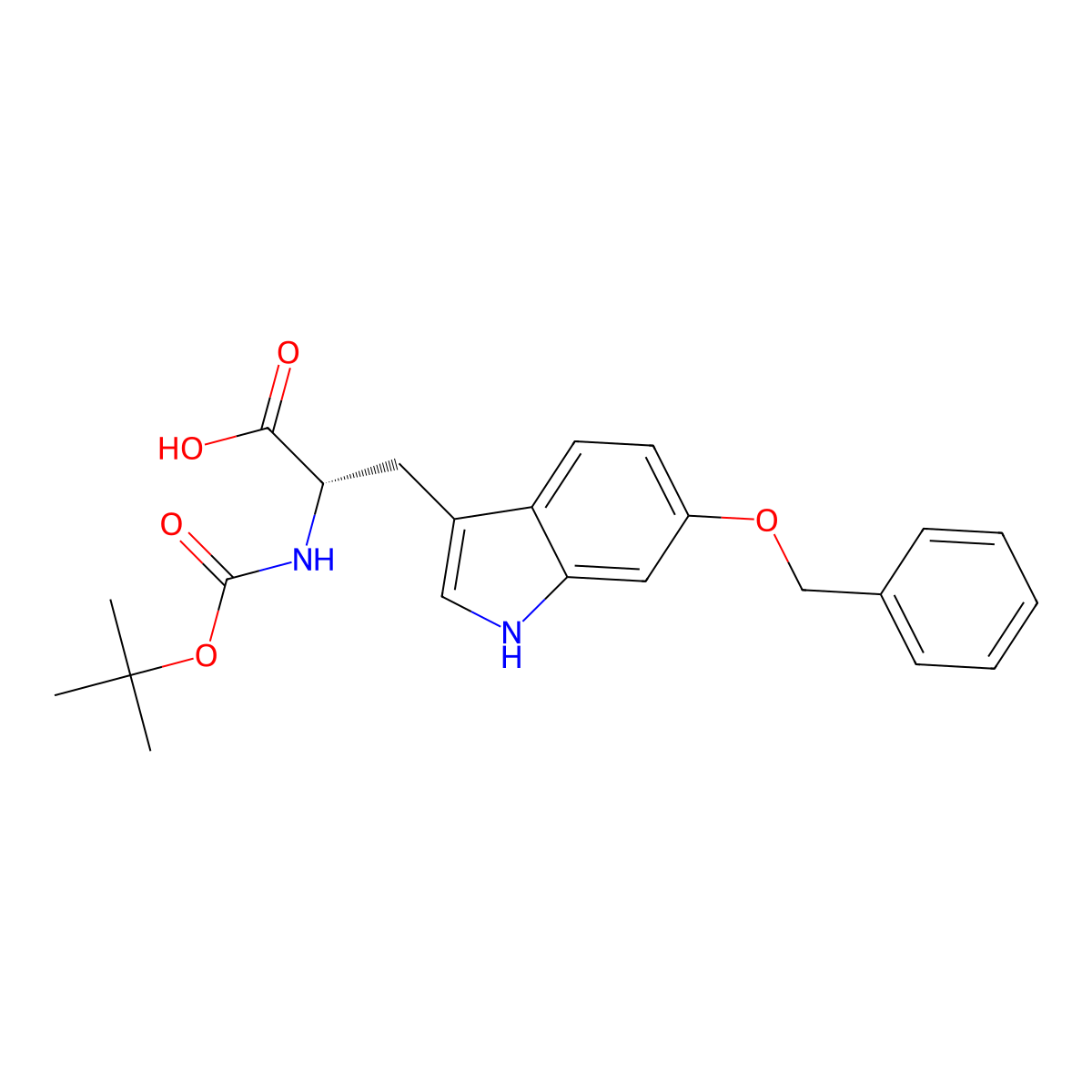 (S)-3-(6-(Benzyloxy)-1H-indol-3-yl)-2-((tert-butoxycarbonyl)amino)propanoic acid molecular structure, CAS 2971858-05-4