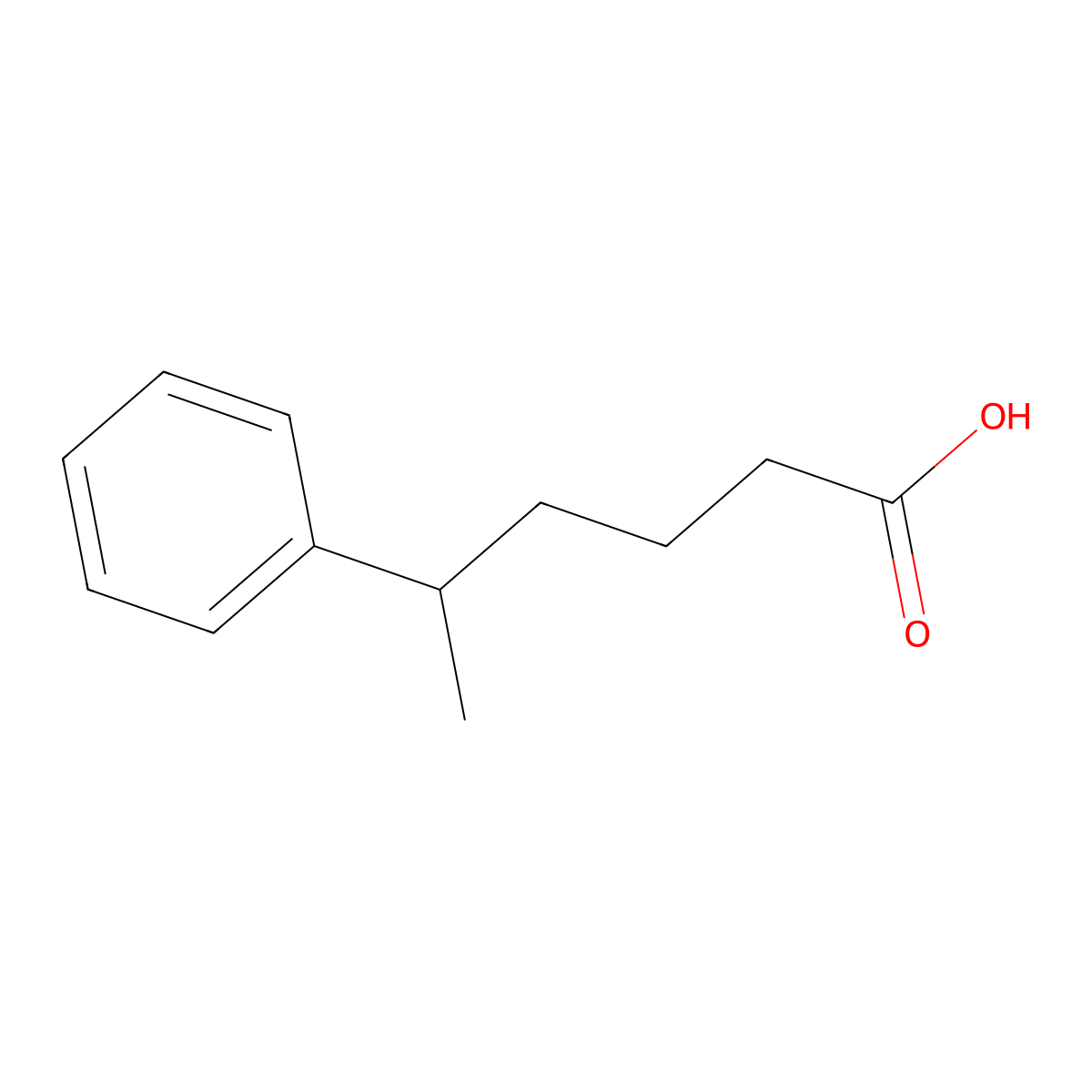 5-phenylhexanoic Acid molecular structure, CAS 2972-25-0