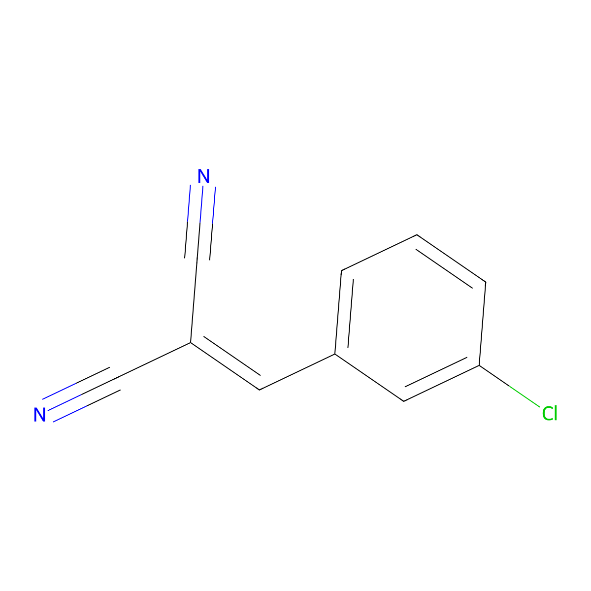 Propanedinitrile, ((3-chlorophenyl)methylene)- molecular structure, CAS 2972-73-8