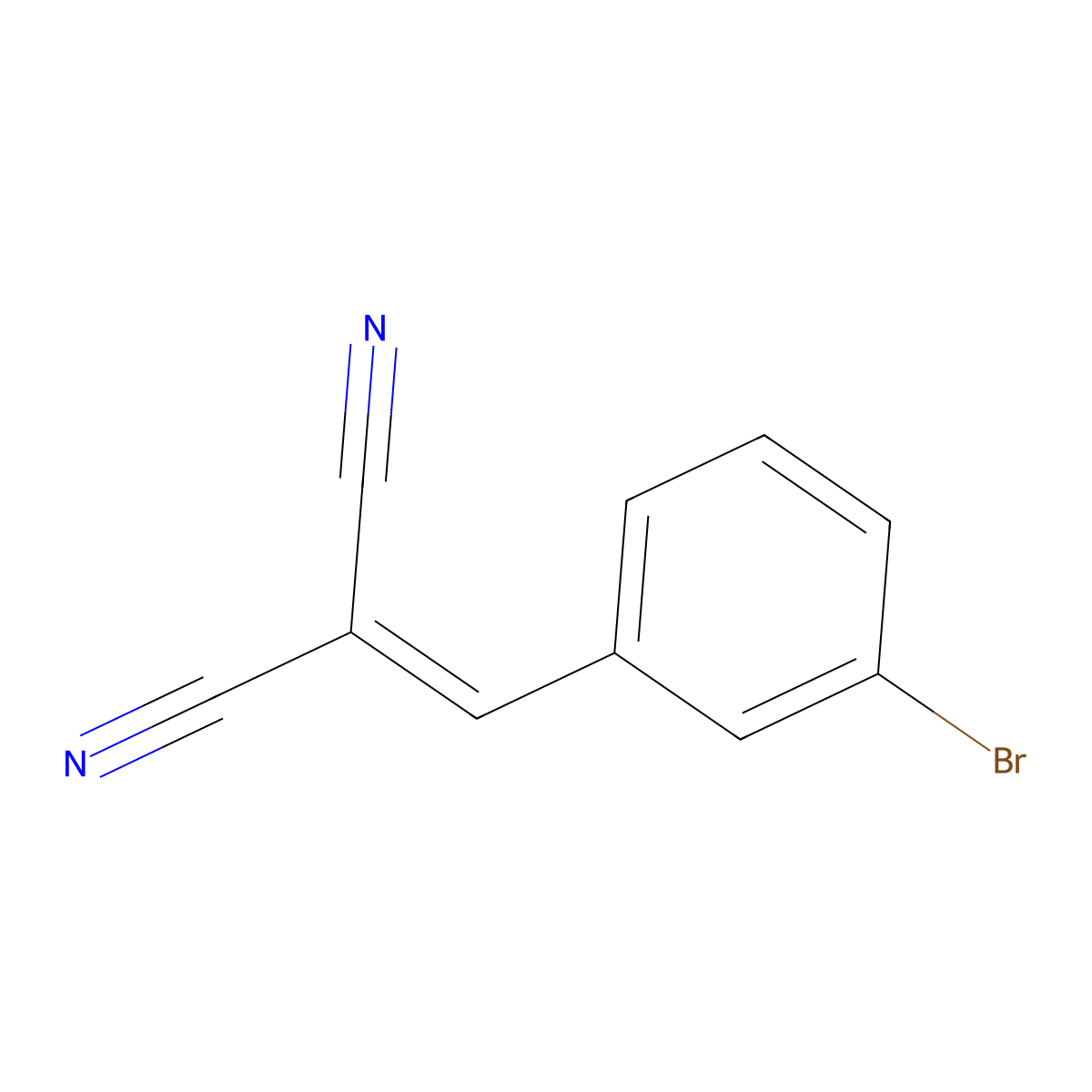 2-[(3-Bromophenyl)methylene]propanedinitrile molecular structure, CAS 2972-74-9