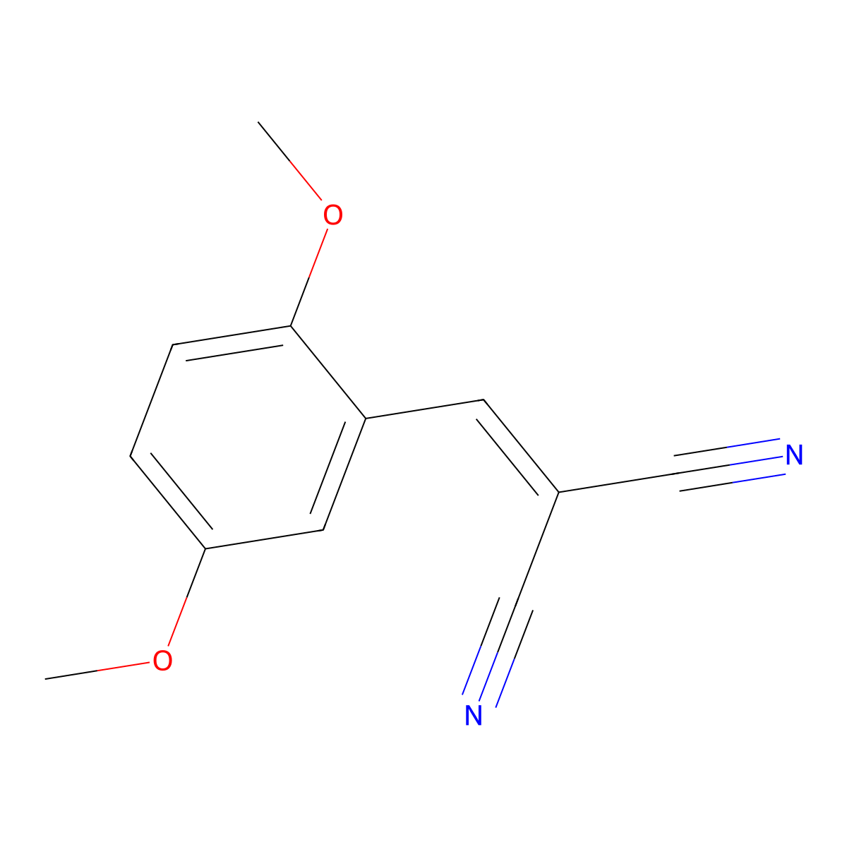 (2,5-Dimethoxybenzylidene)propanedinitrile molecular structure, CAS 2972-75-0