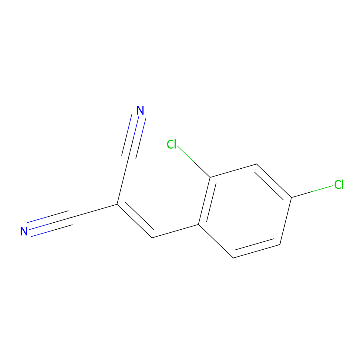 2,4-Dichlorobenzylidenemalononitrile molecular structure, CAS 2972-76-1