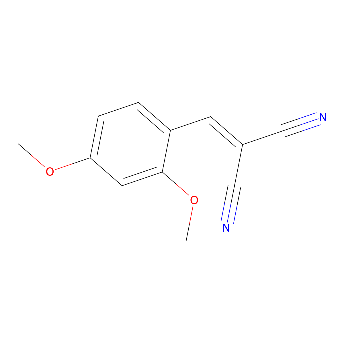 (2,4-Dimethoxybenzylidene)malononitrile molecular structure, CAS 2972-78-3