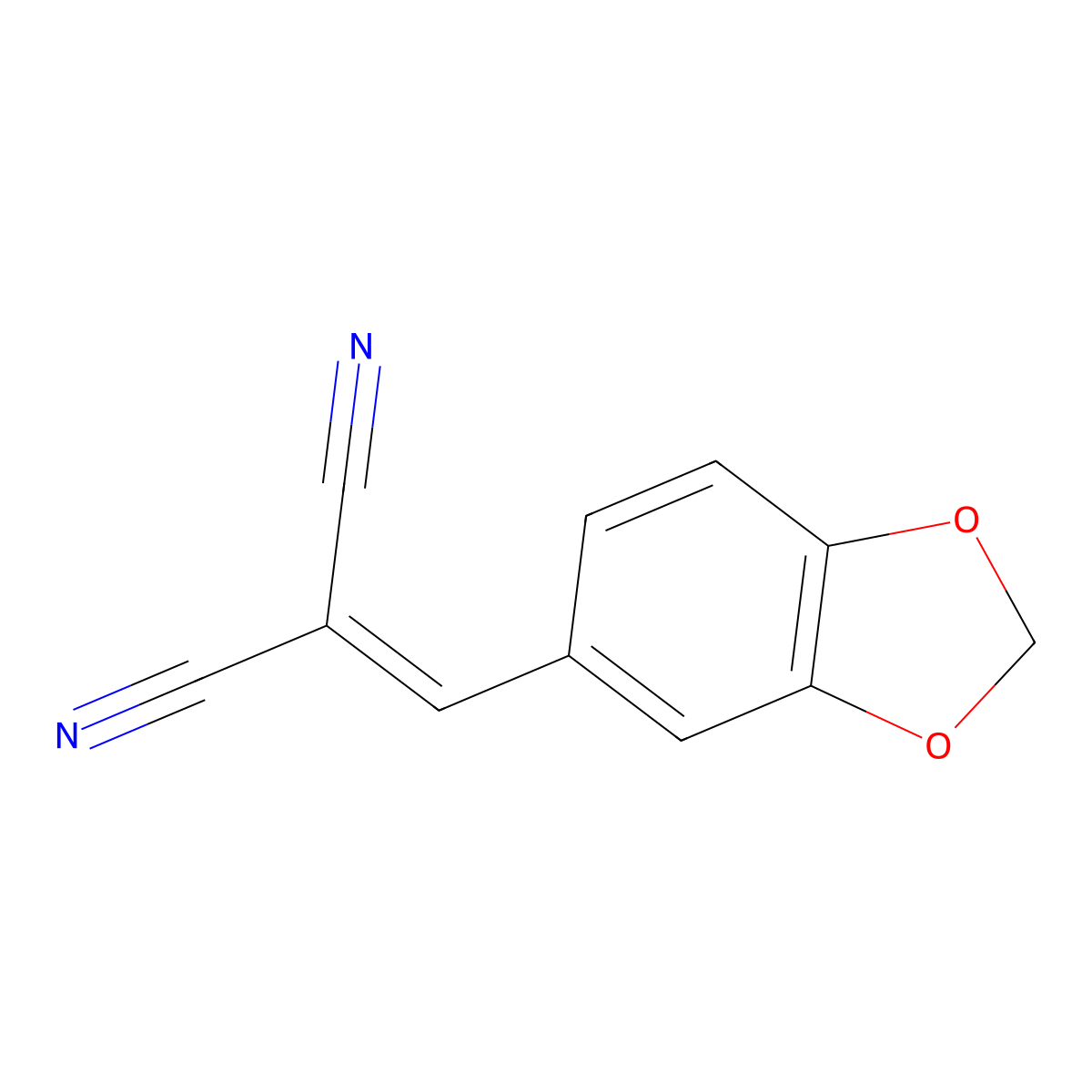 2-(1,3-Benzodioxol-5-ylmethylene)propanedinitrile molecular structure, CAS 2972-82-9