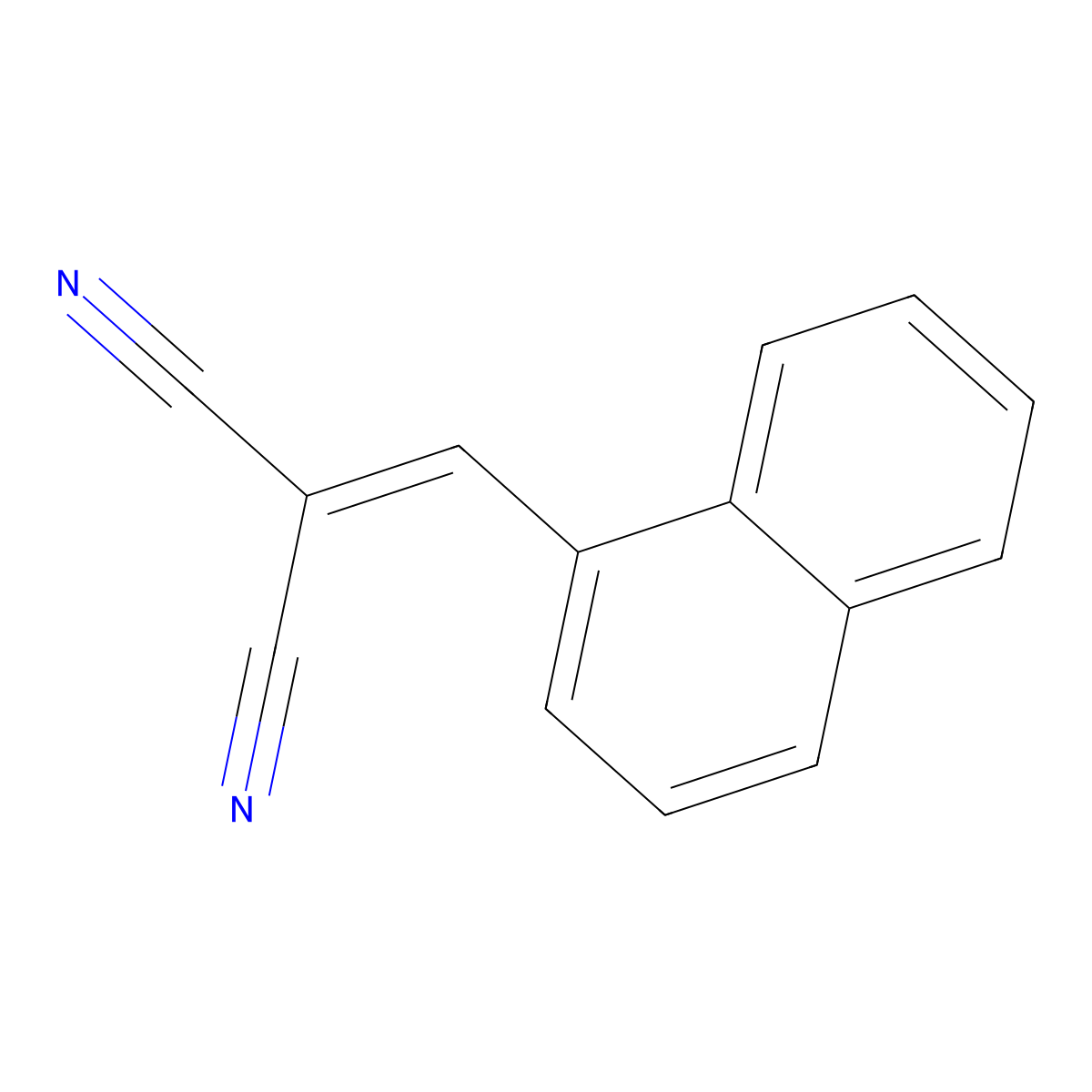 Malononitrile, (1-naphthylmethylene)- molecular structure, CAS 2972-83-0