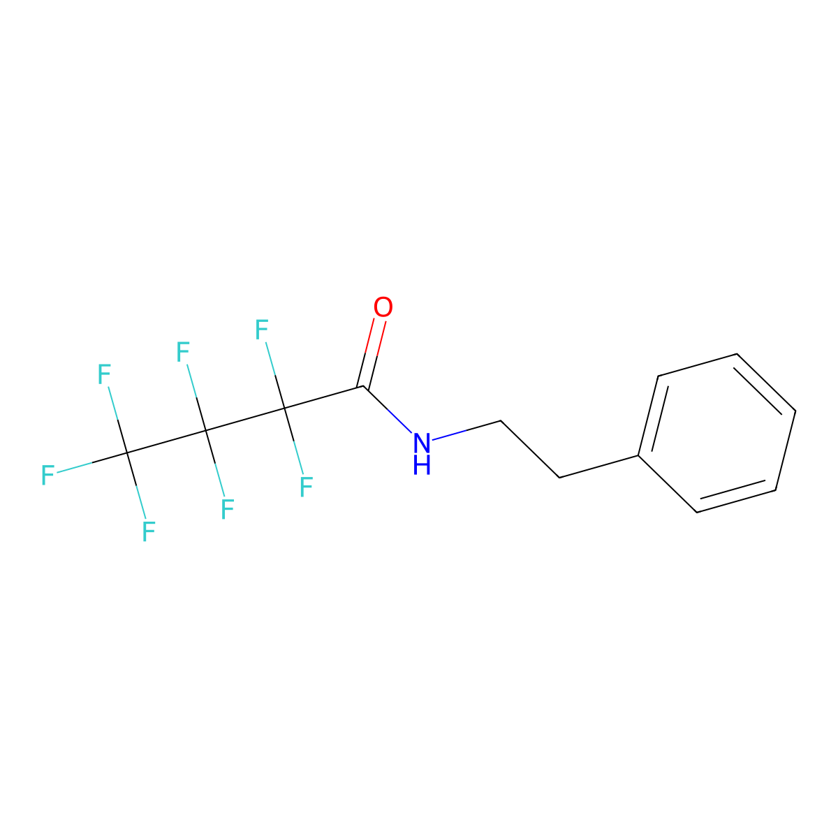 2,2,3,3,4,4,4-Heptafluoro-N-(2-phenylethyl)butanamide molecular structure, CAS 29723-29-3