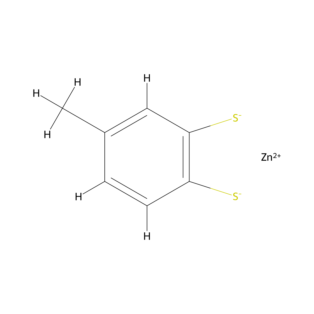 Zinc, (4-methyl-1,2-benzenedithiolato(2-)-kappaS1,kappaS2)- molecular structure, CAS 29726-21-4