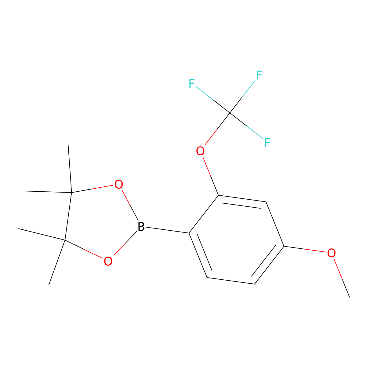 2-(4-Methoxy-2-(trifluoromethoxy)phenyl)-4,4,5,5-tetramethyl-1,3,2-dioxaborolane molecular structure, CAS 2972608-07-2