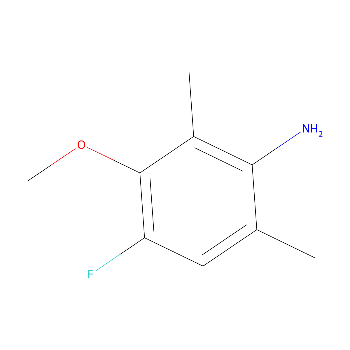 4-Fluoro-3-methoxy-2,6-dimethylaniline molecular structure, CAS 2972675-73-1