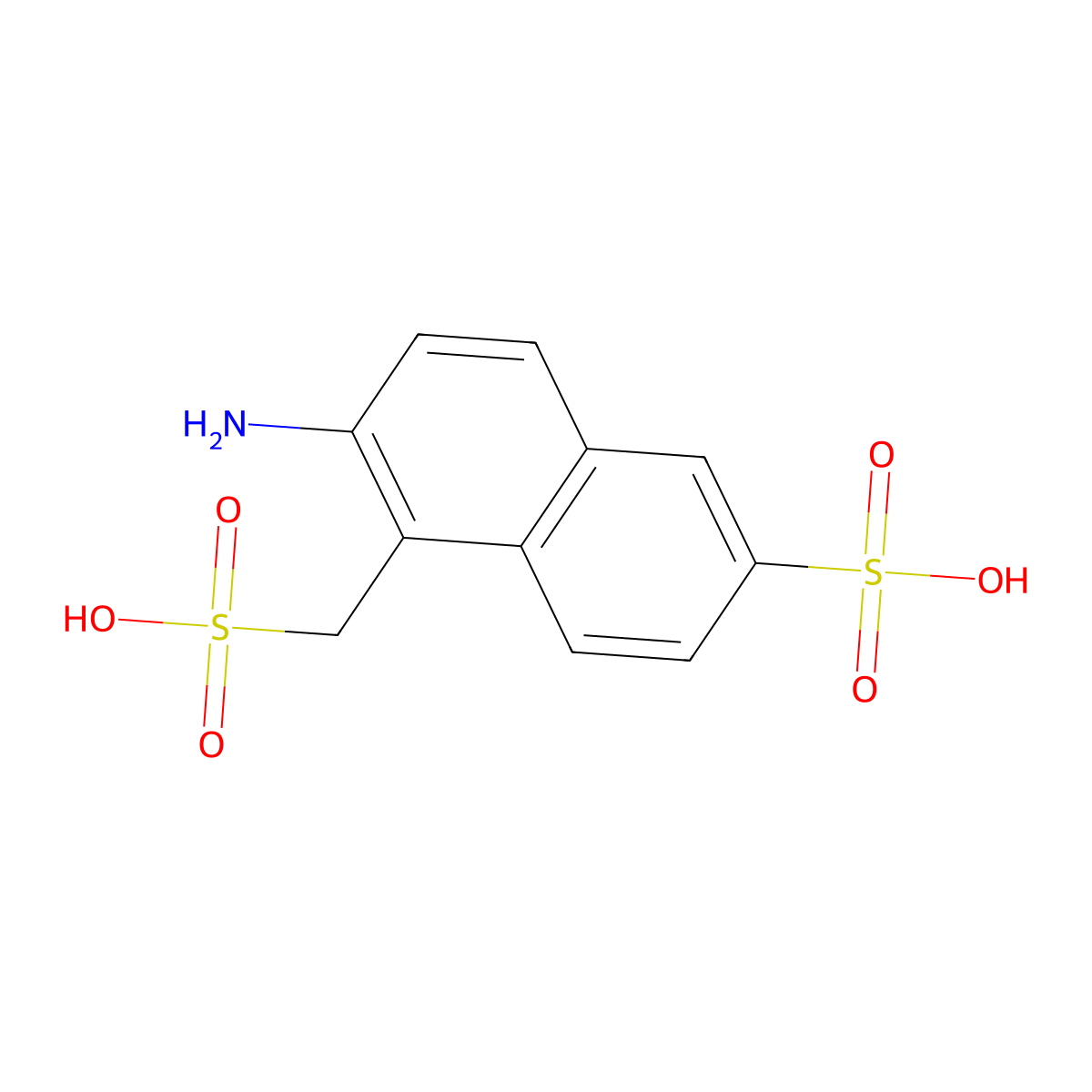 2-Naphthalenesulfonic acid, 6-amino-5-sulfomethyl- molecular structure, CAS 29727-70-6