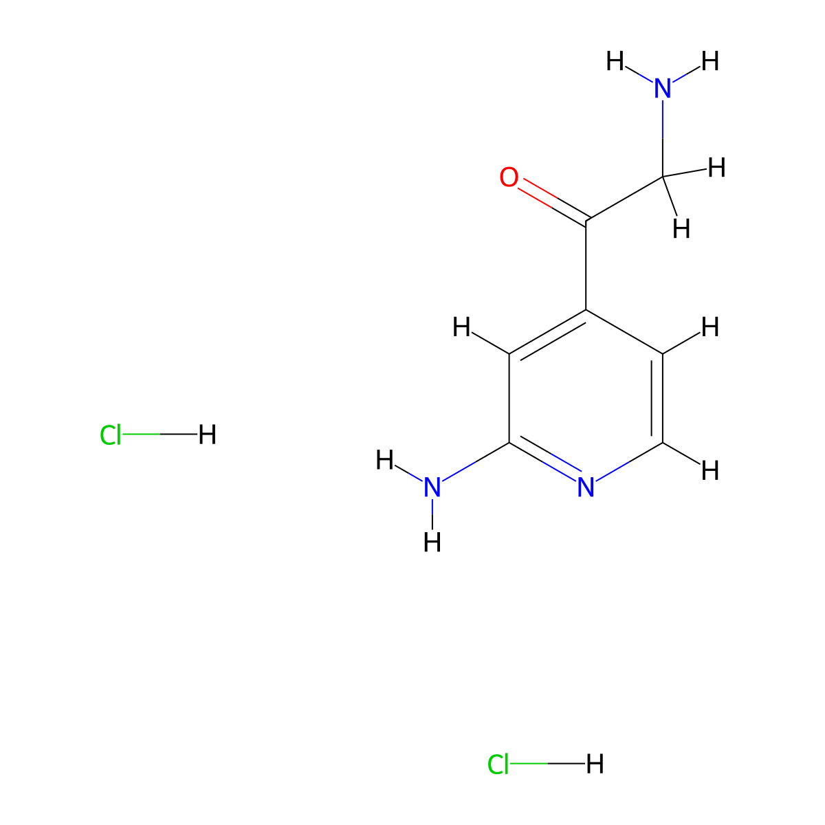 2-Amino-1-(2-amino-4-pyridinyl)ethanone;dihydrochloride molecular structure, CAS 2972703-53-8