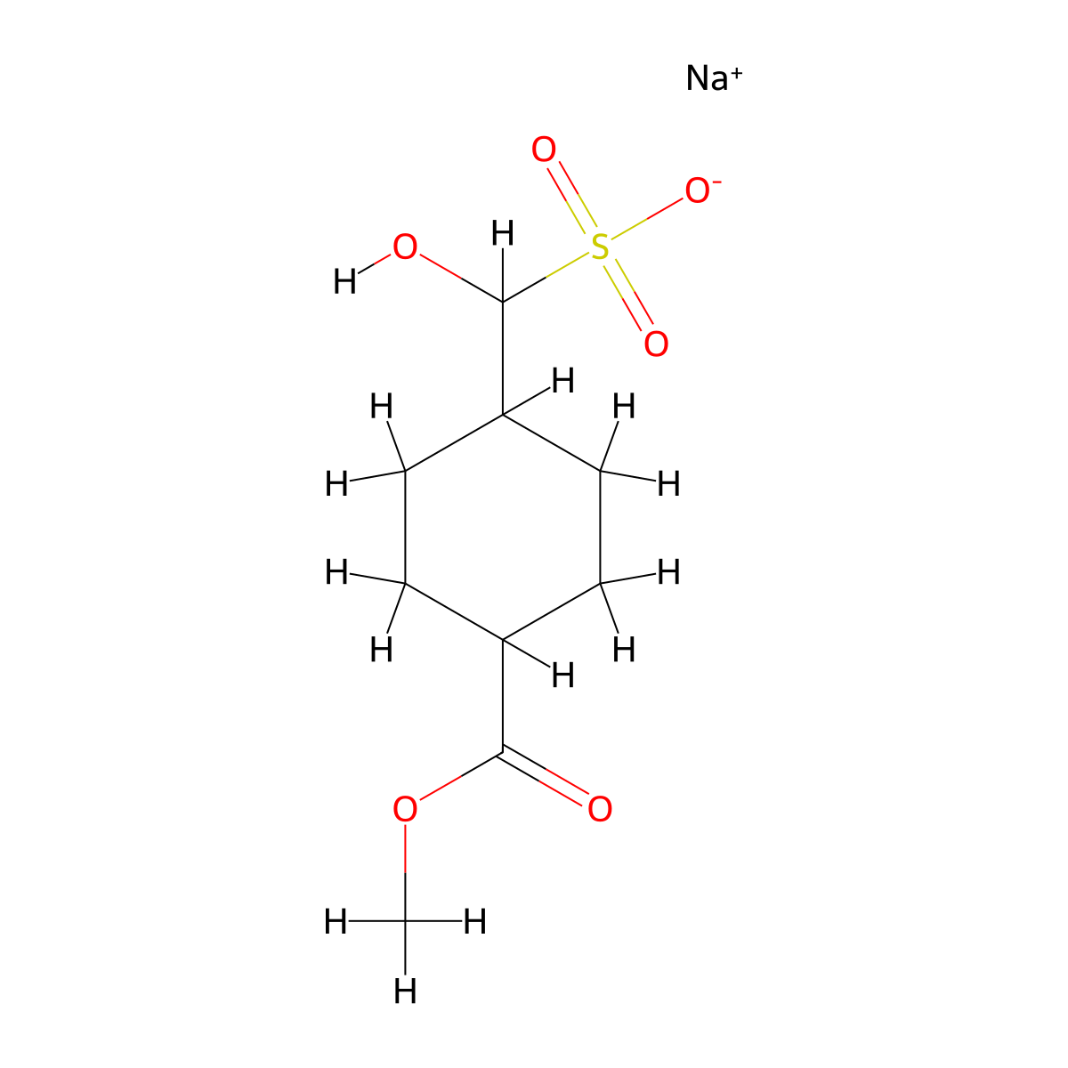 Sodium hydroxy(4-(methoxycarbonyl)cyclohexyl)methanesulfonate molecular structure, CAS 2972834-96-9