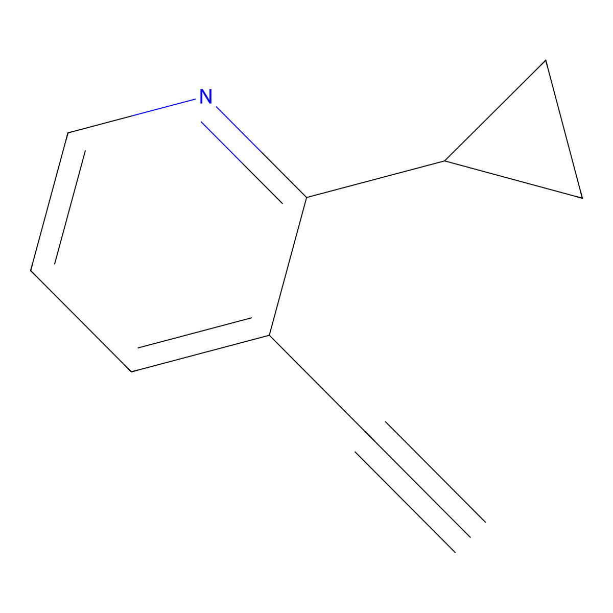 2-Cyclopropyl-3-ethynylpyridine molecular structure, CAS 2972989-45-8