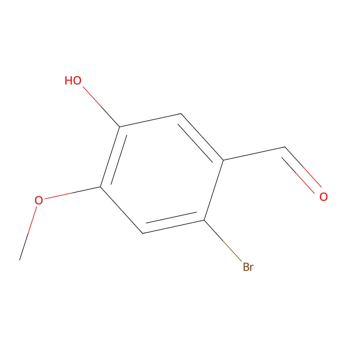 2-Bromo-5-hydroxy-4-methoxybenzaldehyde molecular structure, CAS 2973-59-3