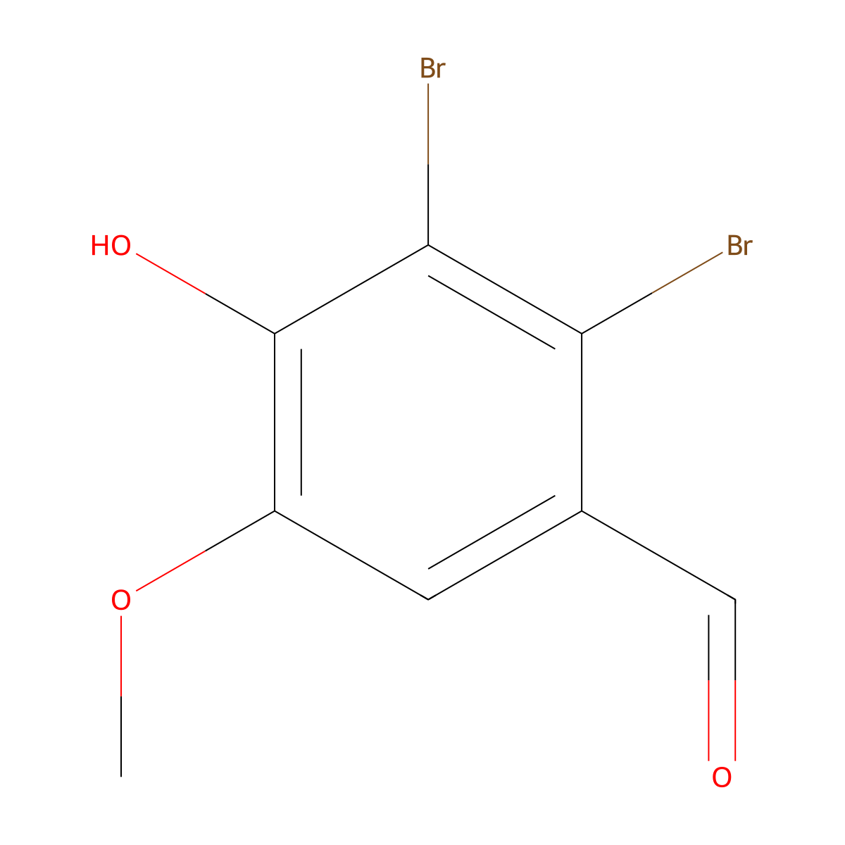 2,3-Dibromo-4-hydroxy-5-methoxybenzaldehyde molecular structure, CAS 2973-75-3