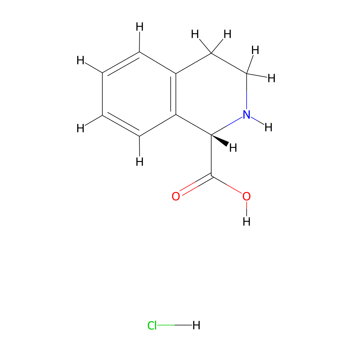 (S)-1,2,3,4-Tetrahydro-isoquinoline-1-carboxylic acid hydrochloride molecular structure, CAS 2973235-14-0