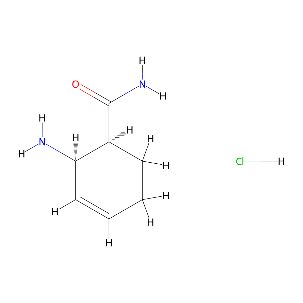 rac-(1R,2S)-2-aminocyclohex-3-ene-1-carboxamide hydrochloride molecular structure, CAS 2973403-32-4