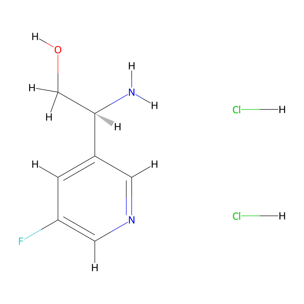 (S)-2-Amino-2-(5-fluoropyridin-3-yl)ethan-1-ol dihydrochloride molecular structure, CAS 2973403-37-9