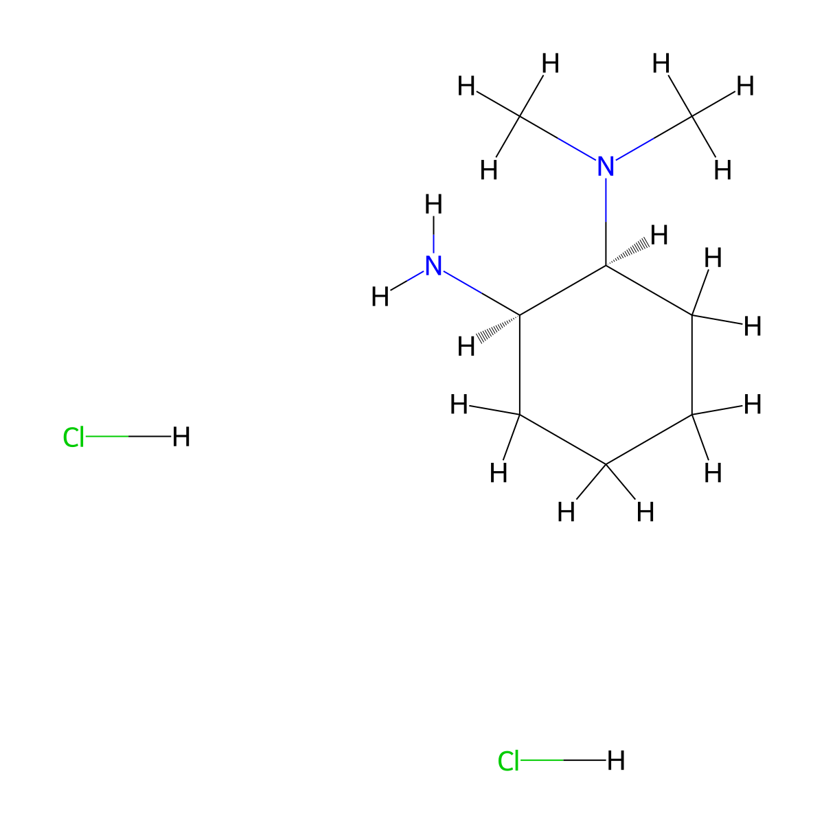 (1S,2R)-N1,N1-Dimethylcyclohexane-1,2-diamine dihydrochloride molecular structure, CAS 2973403-73-3