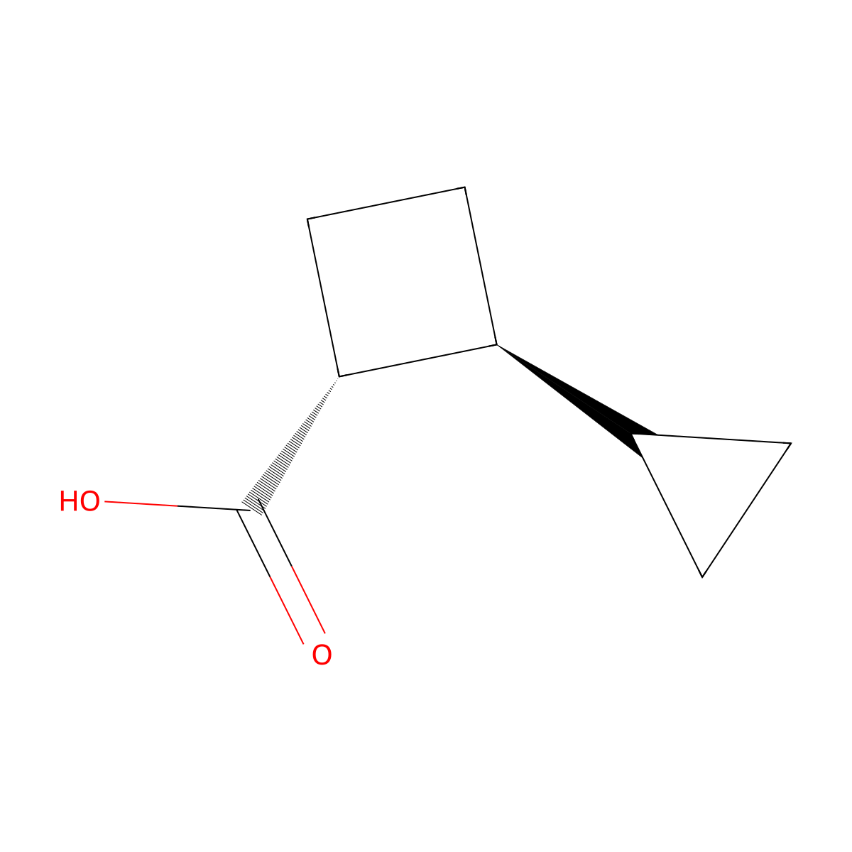 rac-(1R,2S)-2-cyclopropylcyclobutane-1-carboxylic acid molecular structure, CAS 2973403-89-1